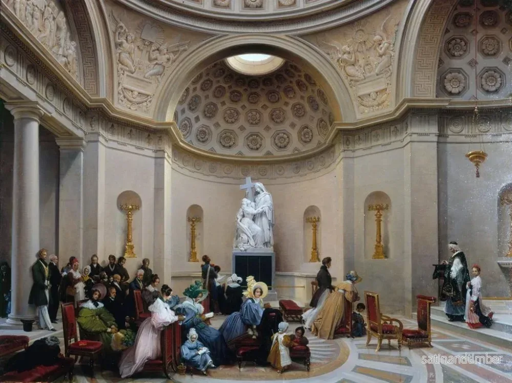 Reproduktion av målningen Messe de la Chapelle expiatoire - Lancelot-Théodore Turpin de Crissé - Bild 2