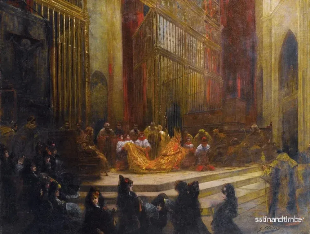 Reproduktion av målningen Elegant i en spansk kyrka - Georges Jules Victor Clairin - Bild 2
