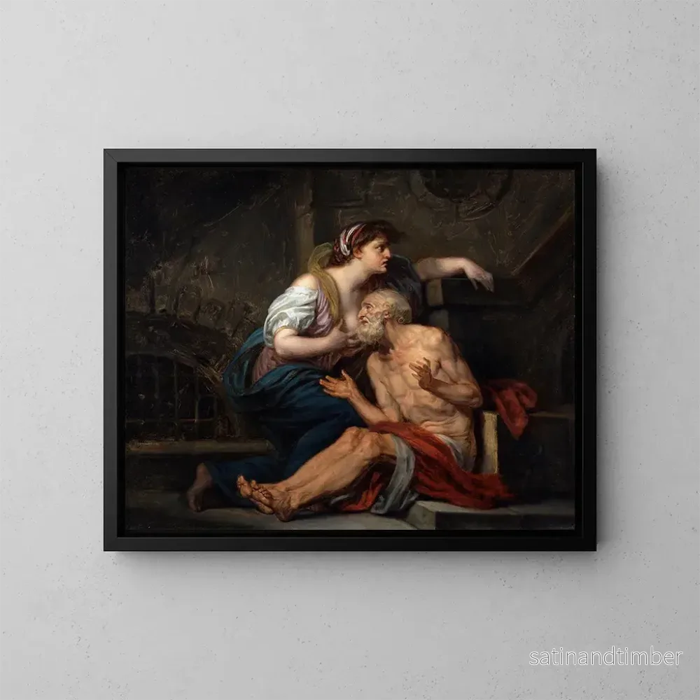 Reproduktion av målningen La Charité romaine - Jean-Baptiste Greuze