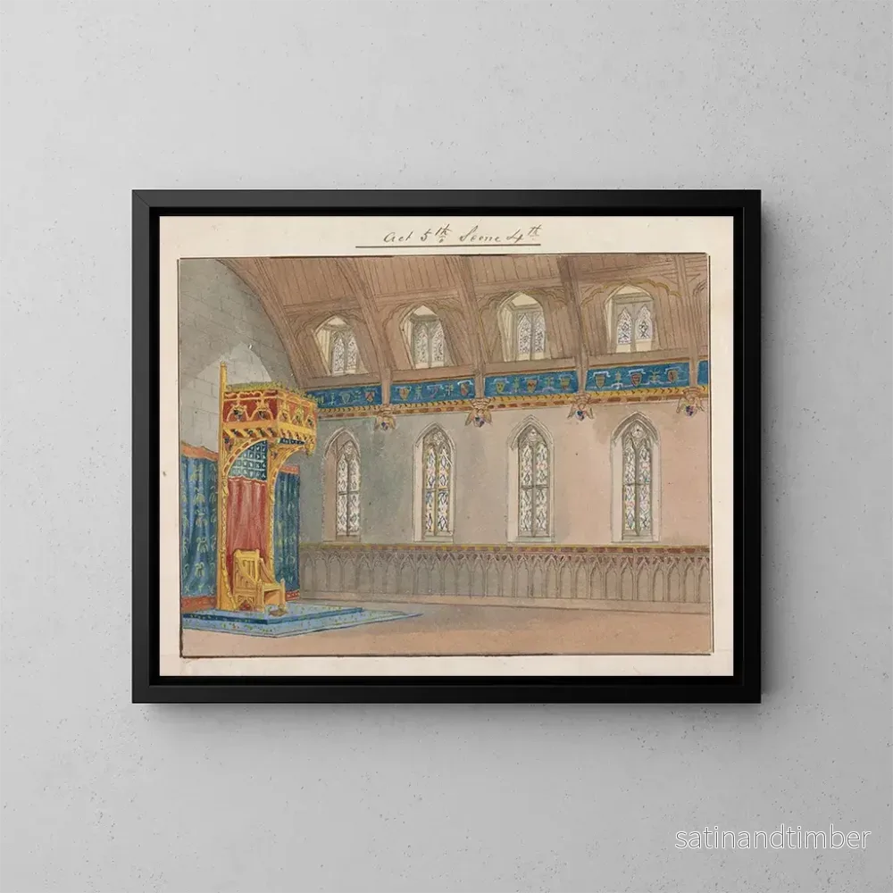 Reproduktion av målningen för framställningen av Richard II av Charles Kean på Princess’s Theatre den 12 mars 1857, akt 5, scen 4 – George Cressal Ellis Reproduktion av målningen för framställningen av Richard II av Charles Kean på Princess’s Theatre den 12 mars 1857, akt 5, scen 4 – George Cressal Ellis