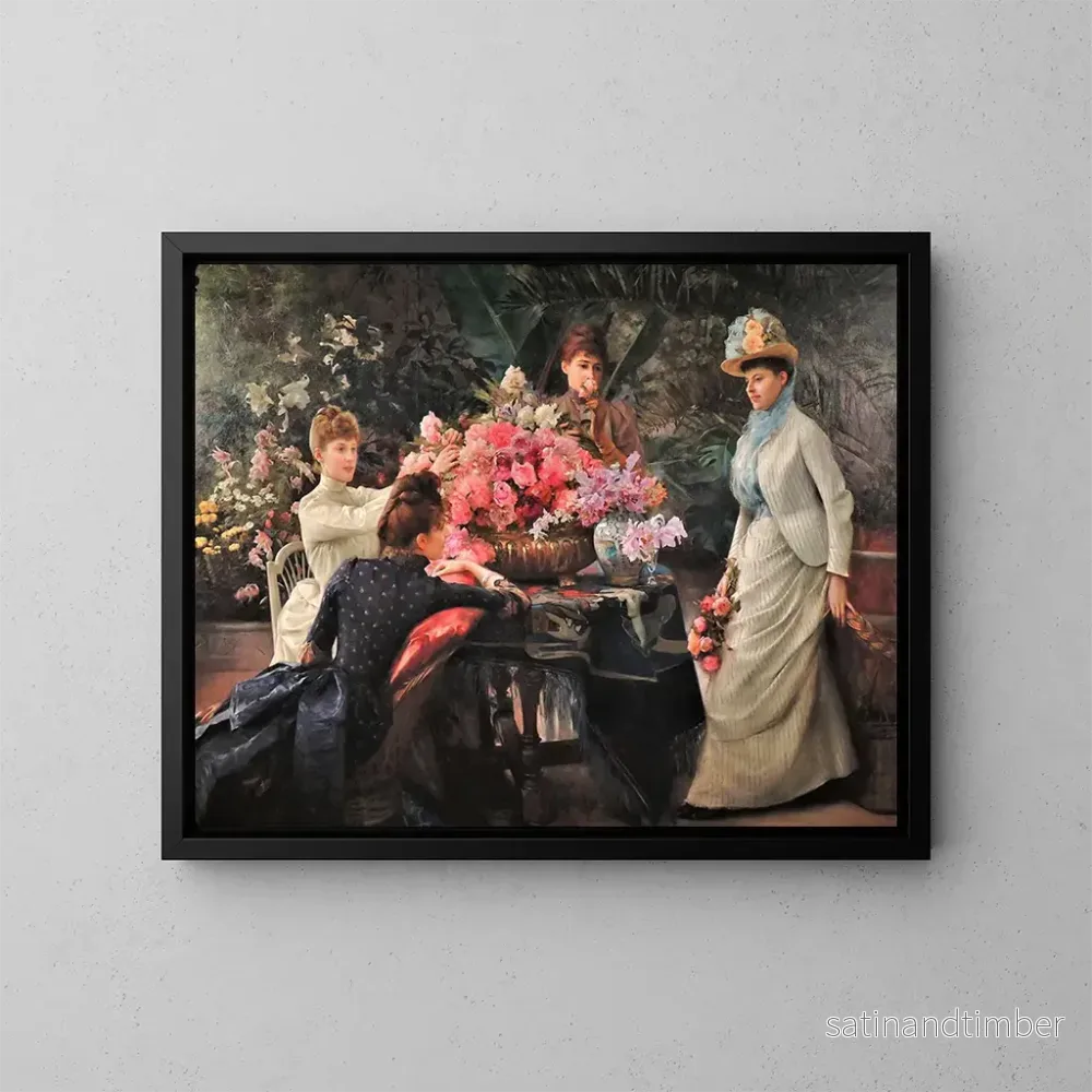 Reproduktion av målningen av vårblommor - Julius LeBlanc Stewart