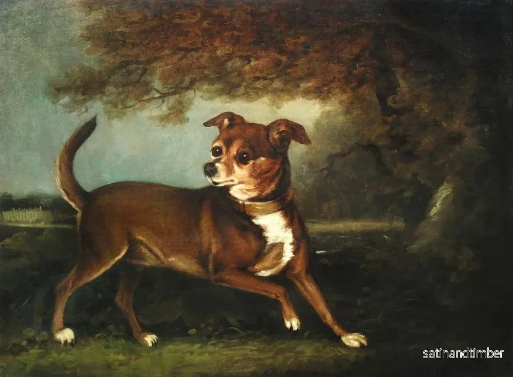 Reproduktion av målningen porträtt av en hund i ett landskap - Henry Bernard Chalon - Bild 2