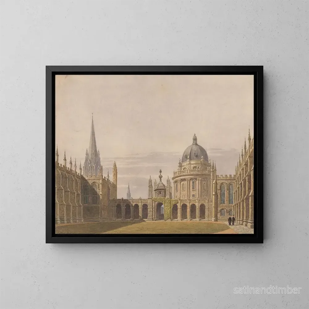 Reproduktion av målningen Le quadrilatère d’All Souls à Oxford – George Pyne Reproduktion av målningen Le quadrilatère d’All Souls à Oxford – George Pyne