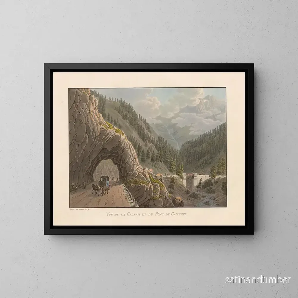 Reproduktion av målningen Vue de la galerie et du pont de Ganther - Gabriel Lory le Jeune