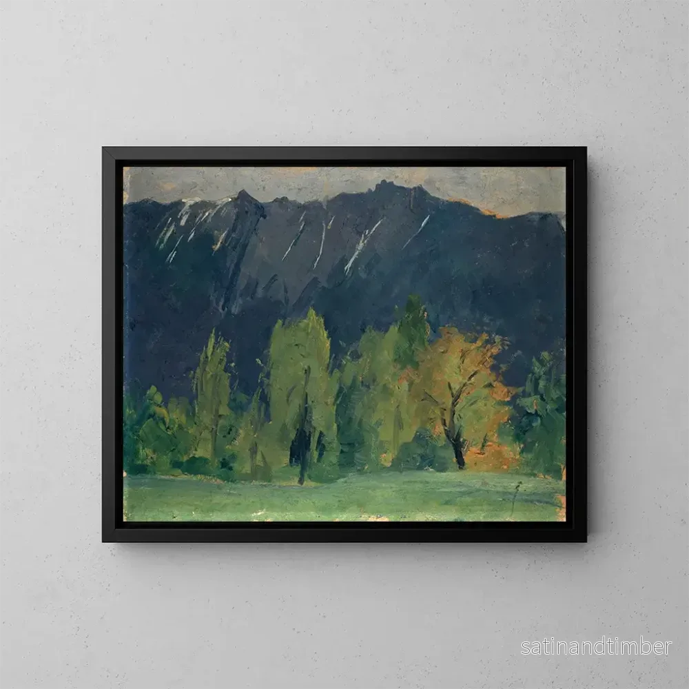 Reproduktion av målningen Landskapsbild av berg - Ernst Schiess