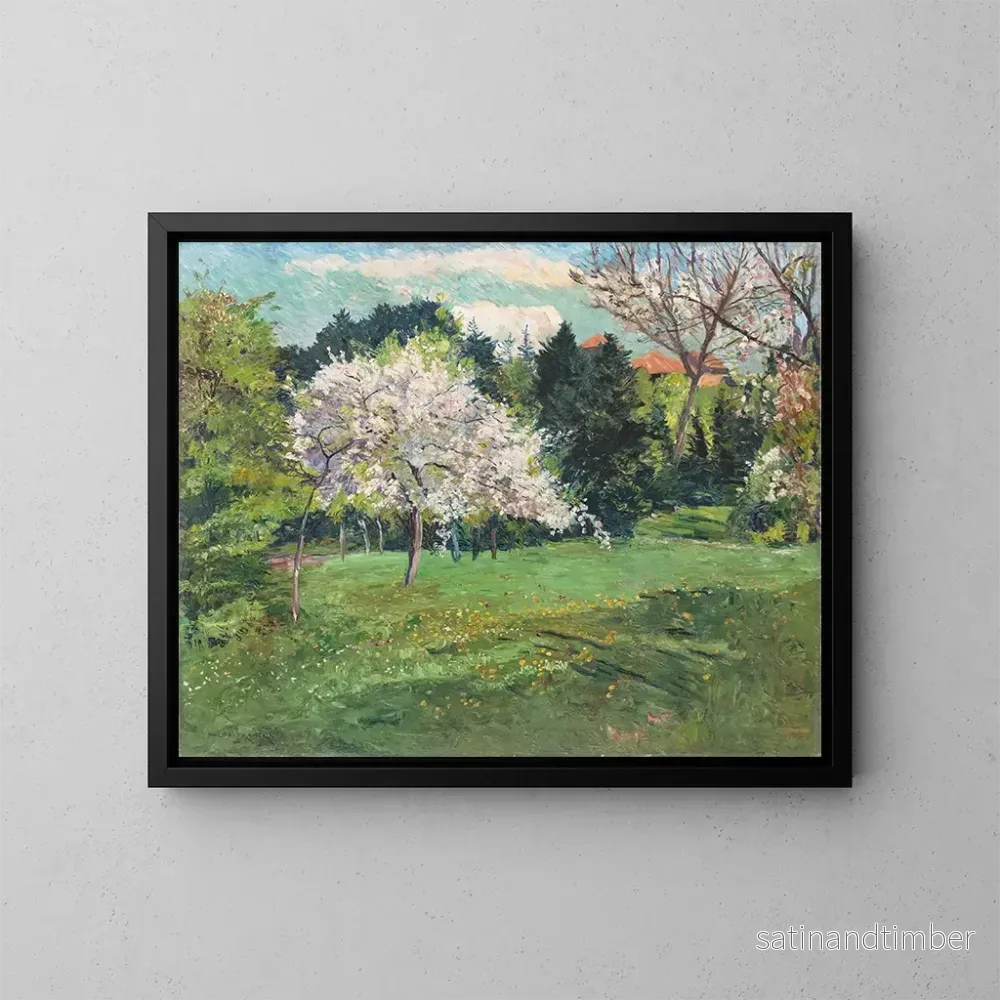 Reproduktion av målningen av blommande fruktträd - Philipp Franck