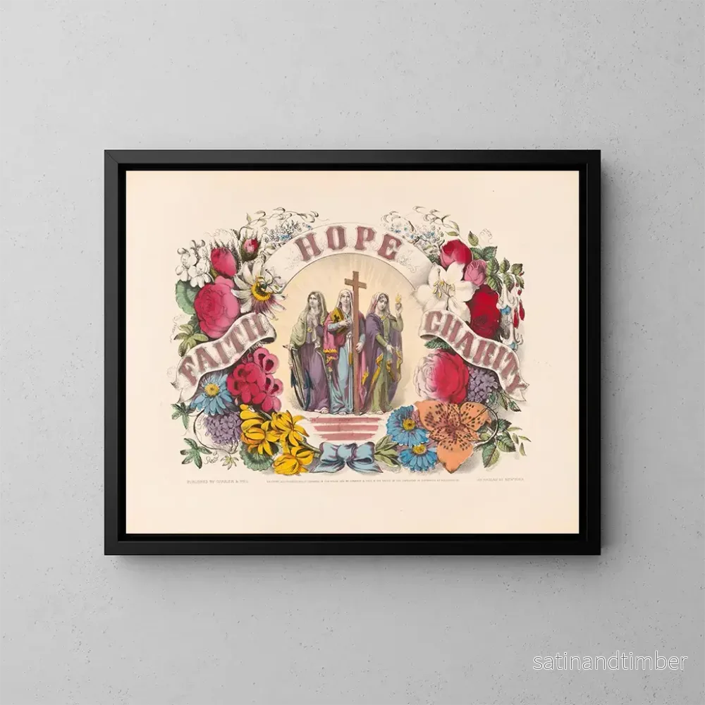 Reproduktion av målningen Tro, Hopp, Kärlek – Currier & Ives Reproduktion av målningen Tro, Hopp, Kärlek – Currier & Ives