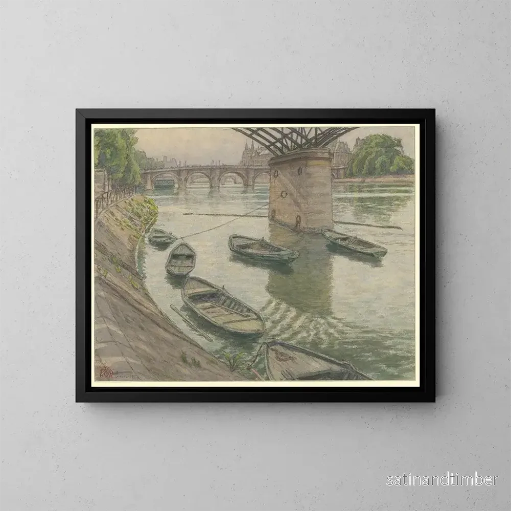 Reproduktion av målningen Paris, Quai du Louvre - Henri Rivière