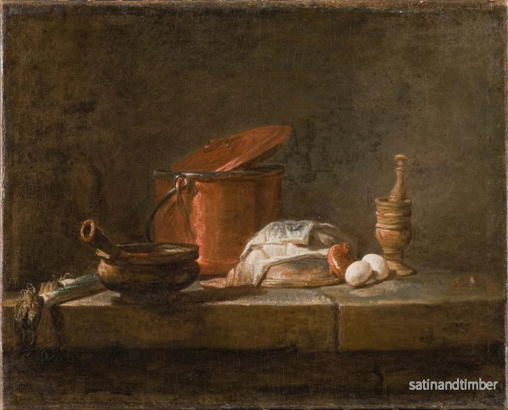 Reproduktion av målningen av stilleben med köksredskap och grönsaker - Jean Siméon Chardin - Bild 2