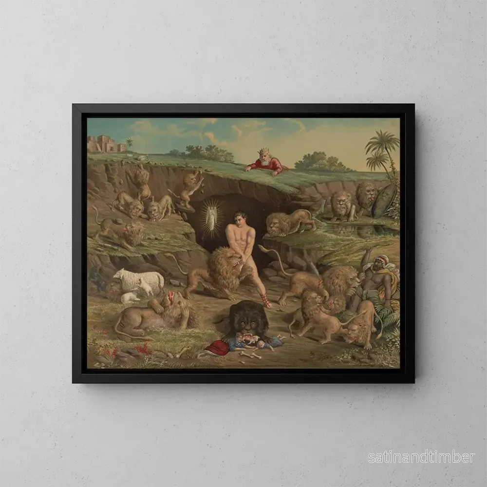 Reproduktion av målningen Tjugofyra frestelser: Daniel i lejonkulan - John H Bufford's Sons
