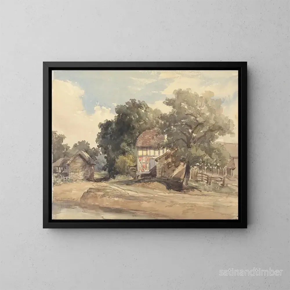 Reproduktion av målningen av jordbruksbygg - William James Müller