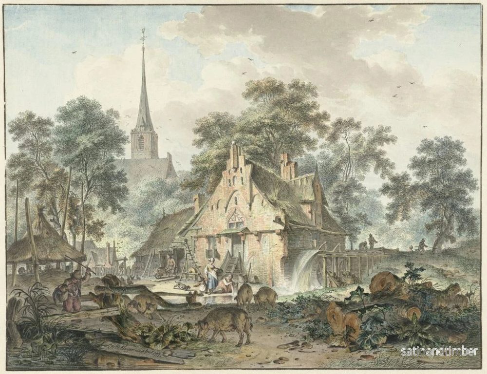 Reproduktion av målningen av vattenkvarn och bykyrka - Hendrik Meijer - Bild 2