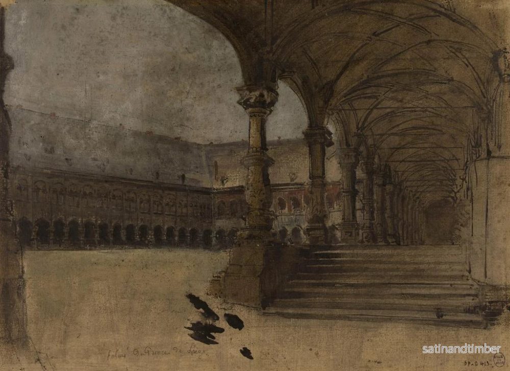 Reproduktion av målningen En kloster i en palatsgård - Ignace François Bonhomme - Bild 2