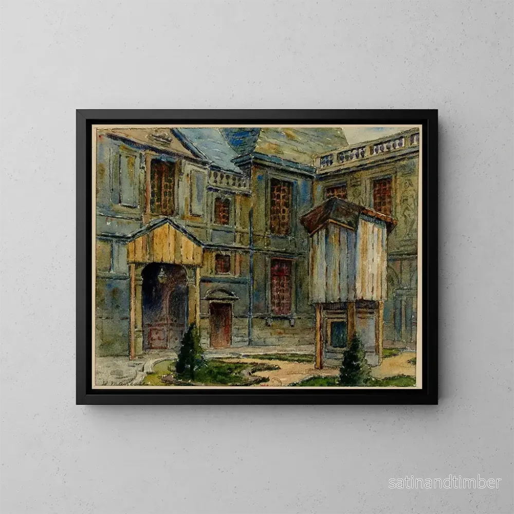 Reproduktion av målningen av inomhusbild av Musée Carnavalet, rue de Sévigné - Georges-Henri Manesse