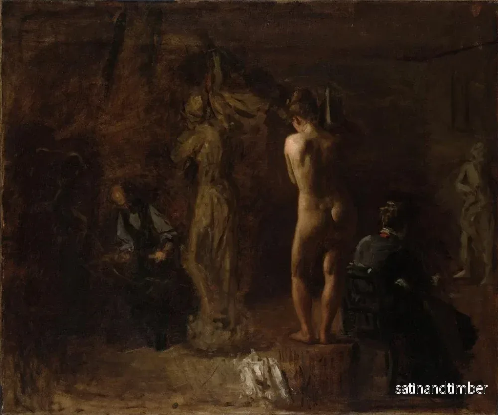 Reproduktion av målningen William Rush skulpterar sin allegoriska figur av floden Schuylkill - Thomas Eakins - Bild 2