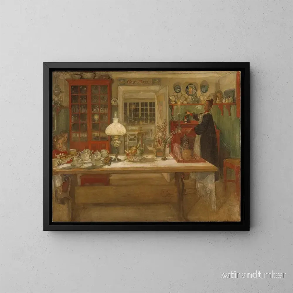 Reproduktion av målningen Förberedelse inför en match - Carl Larsson