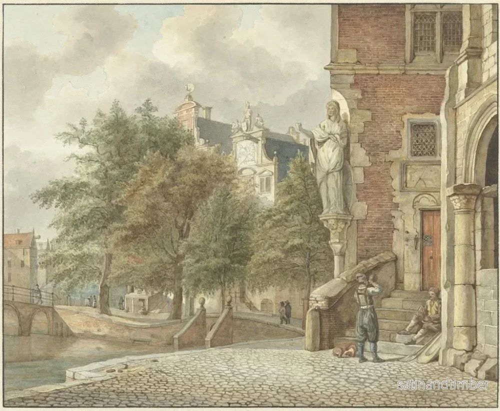Reproduktion av målningen Vue sur un canal de ville - Reinier Vinkeles - Bild 2