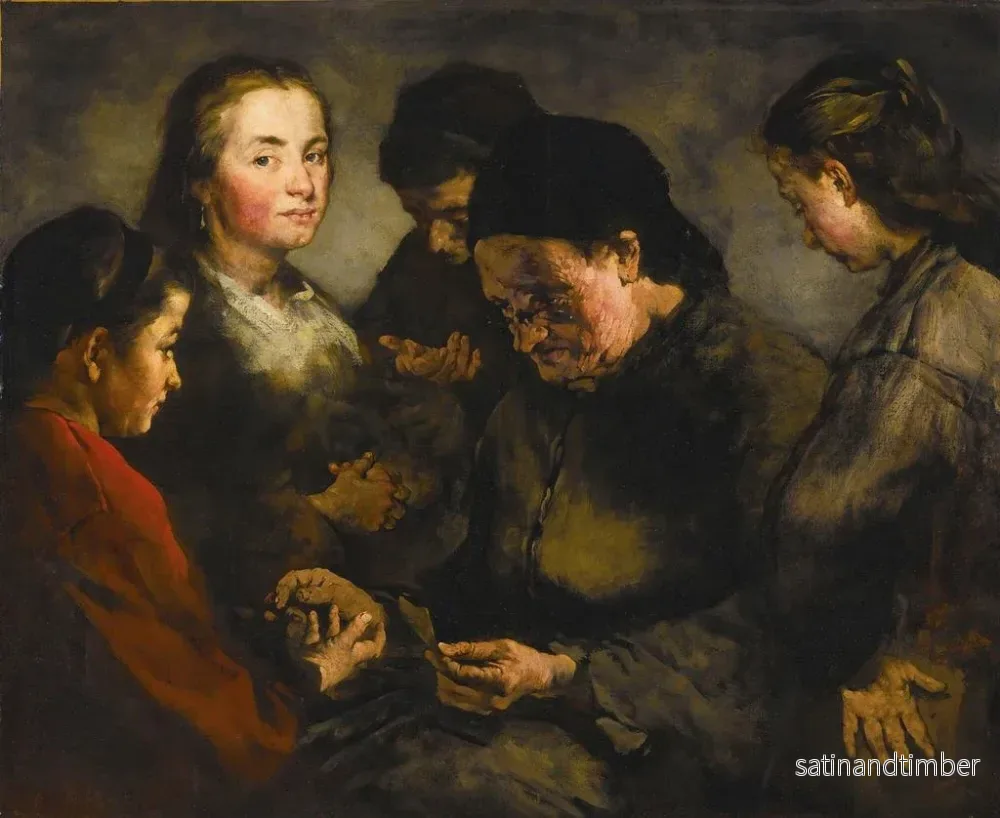 Reproduktion av målningen La diseuse de bonne aventure - Théodule Ribot - Bild 2