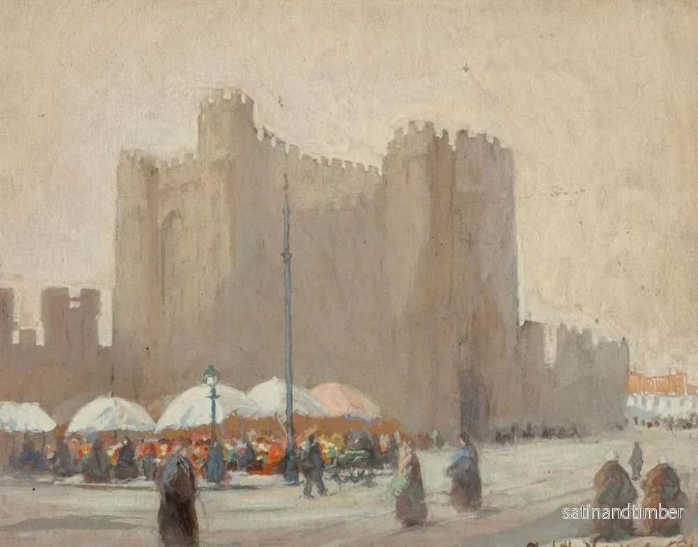 Reproduktion av målningen av belgiska blomsterförsäljare vid Gravensteen slott, Gent, Belgien - Elizabeth Nourse - Bild 2