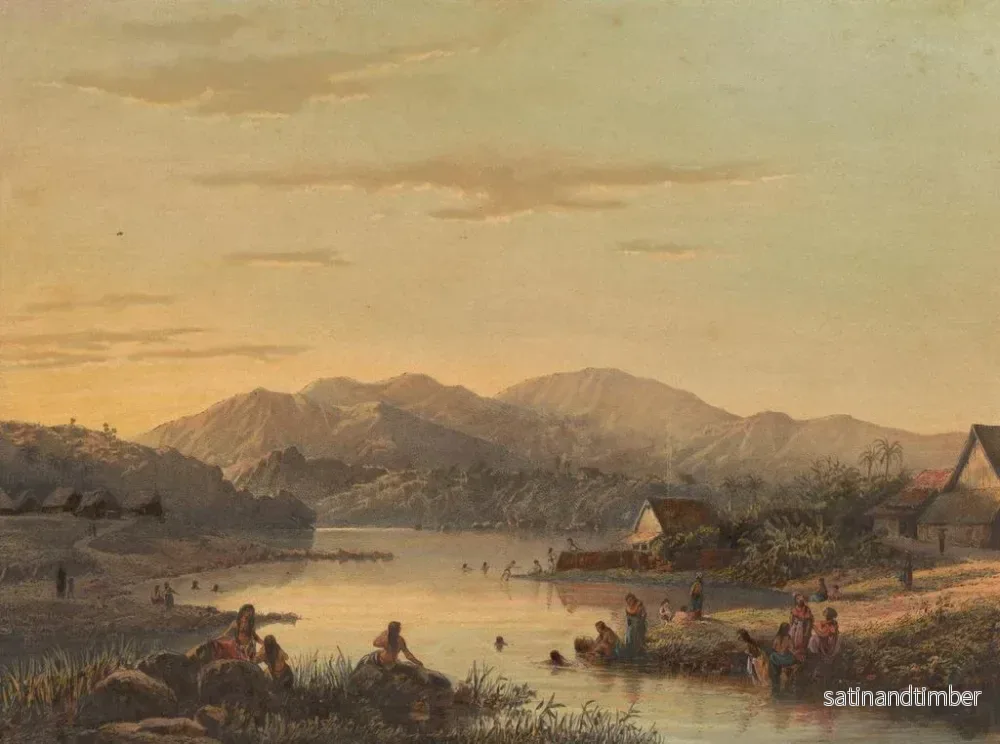 Reproduktion av målningen Vue de la station balnéaire de Wenditt à Java - Johan Conrad Greive - Bild 2