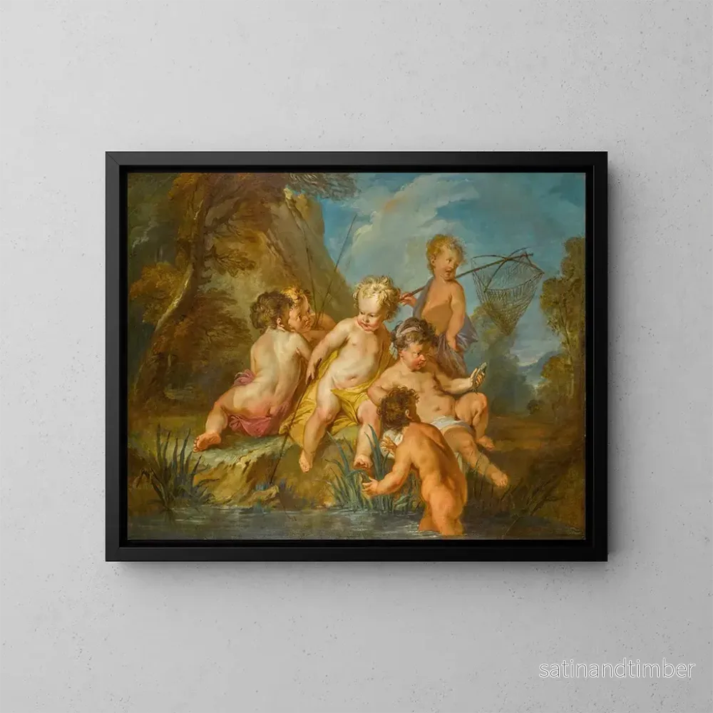 Reproduktion av målningen Les Amours des pêcheurs - François Lemoyne