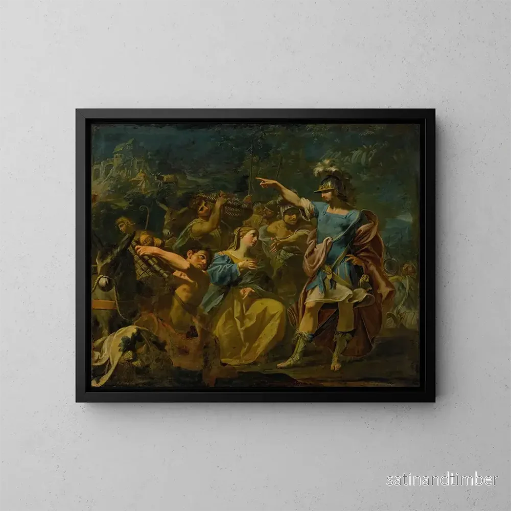 Reproduktion av målningen av David som möter Abigail - Giovanni Gioseffo dal Sole