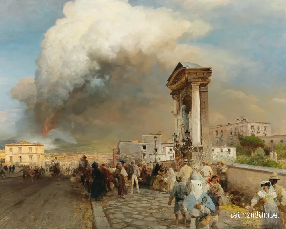 Reproduktion av målningen Vesuvius utbrott - Oswald Achenbach - Bild 2