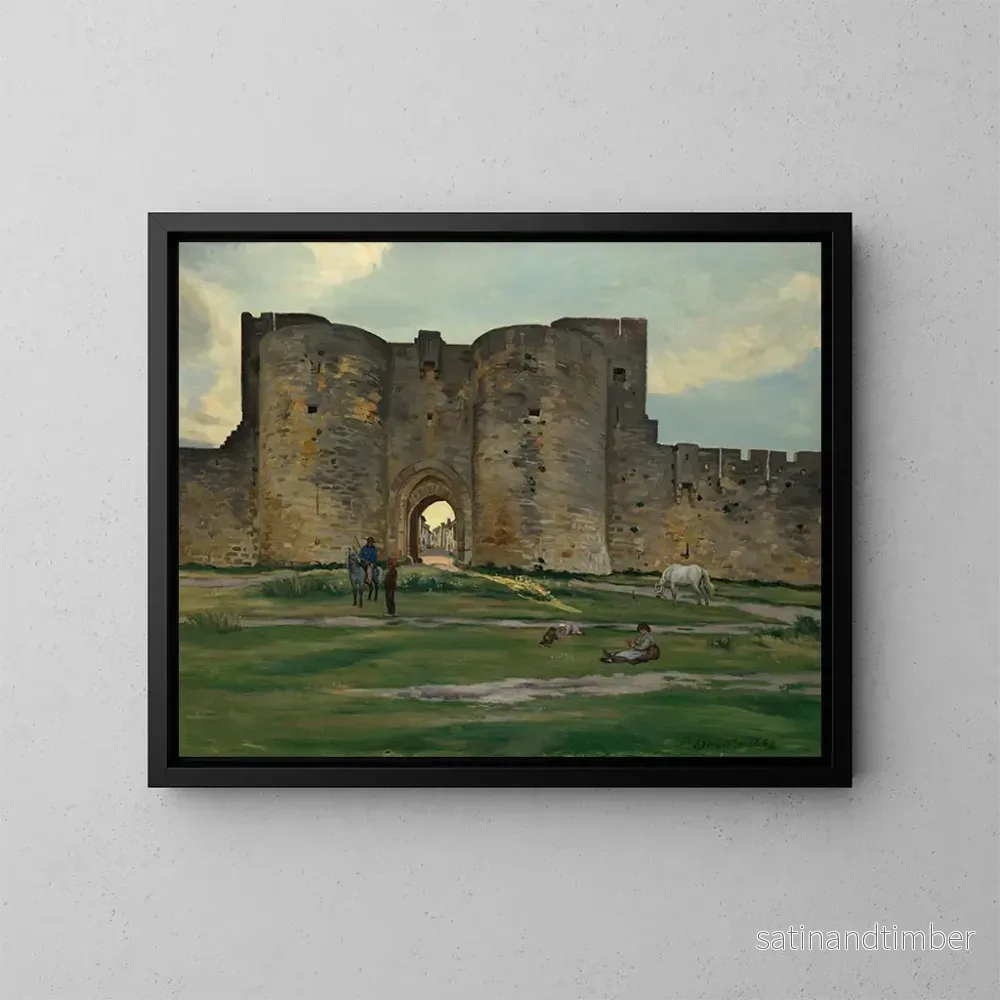 Reproduktion av målningen av Porte de la Reine i Aigues-Mortes - Frédéric Bazille