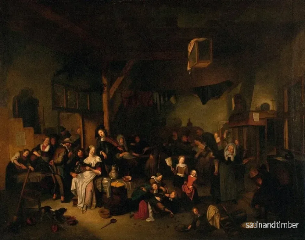 Reproduktion av målningen Scène de taverne - Richard Brakenburgh - Bild 2