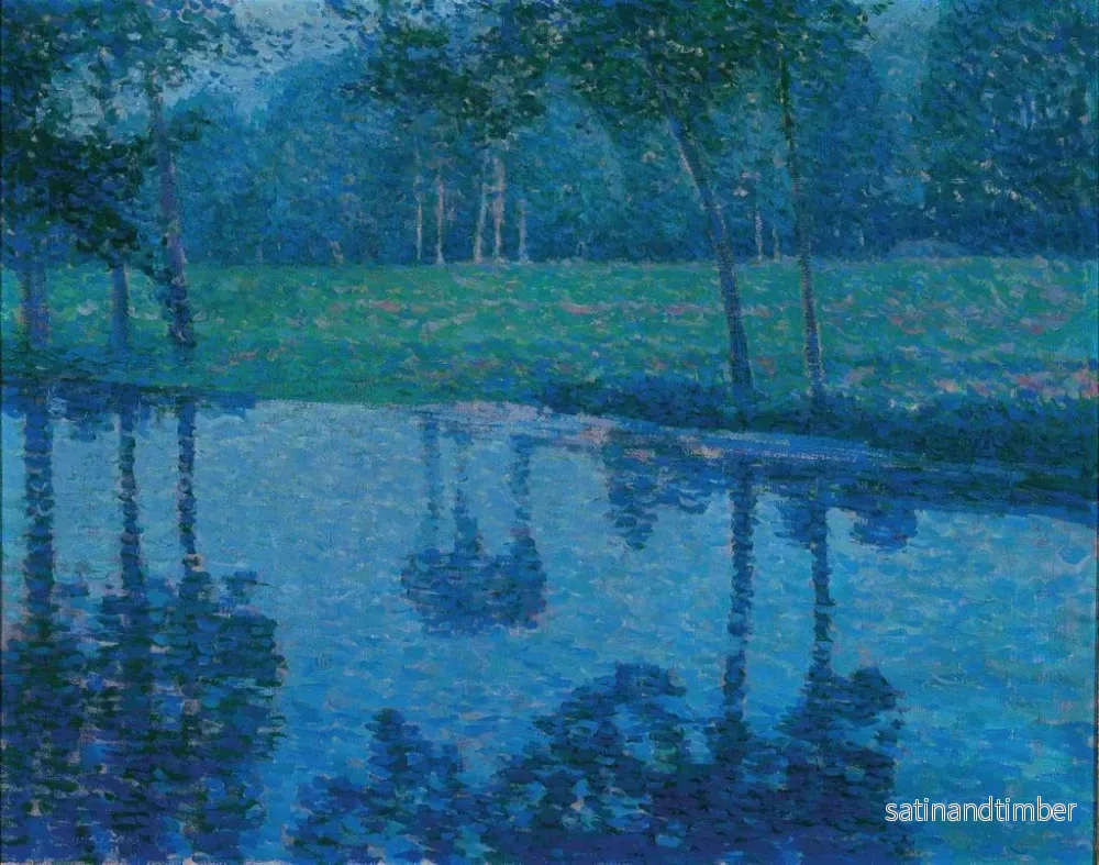Reproduktion av målningen Landskapsbild av en trädgård med en bäck - Charles Johann Palmi - Bild 2