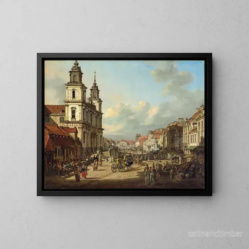 Reproduktion av målningen av kyrkan Sainte-Croix i Warszawa - Bernardo Bellotto