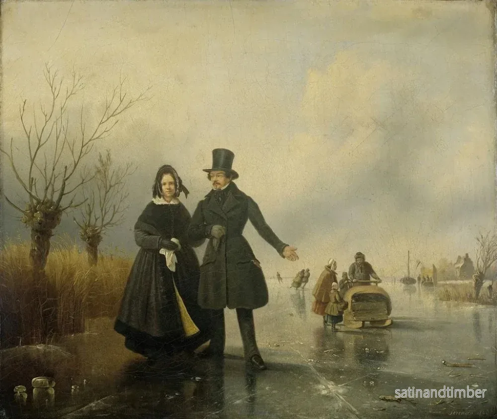Reproduktion av målningen av M. och Mme Thijssen på isen - Jacobus Sørensen - Bild 2