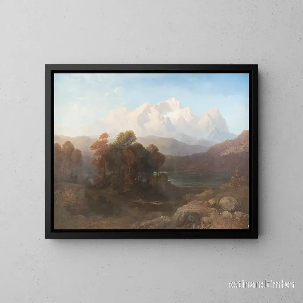 Reproduktion av målningen Panorama alpin med bergssjö - Gustav Adolf Horst
