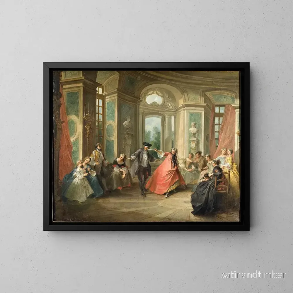 Reproduktion av målningen Le jeu du foulard - Nicolas Lancret
