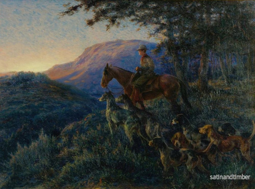 Reproduktion av målningen Att njuta av solnedgången efter en lång jaktdag - Edmund Henry Osthaus - Bild 2