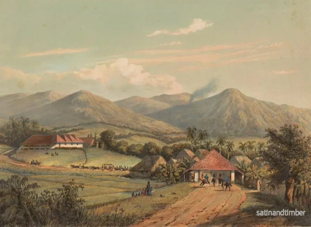 Reproduktion av målningen Vue de la route entre Buitenzorg et Preanger La grande route de Buitenzorg vers les régences de Preanger - Johan Conrad Greive - Bild 2