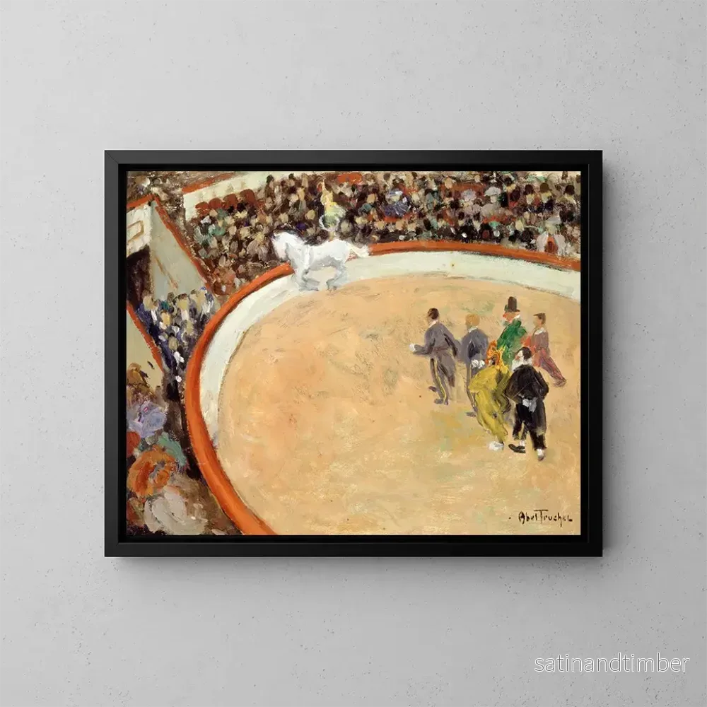 Reproduktion av målningen Le cirque Medrano, boulevard Rochechouart - Louis Abel-Truchet