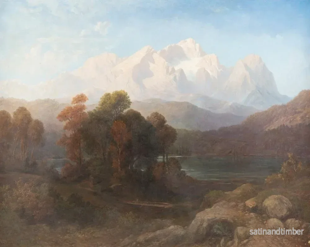 Reproduktion av målningen Panorama alpin med bergssjö - Gustav Adolf Horst - Bild 2