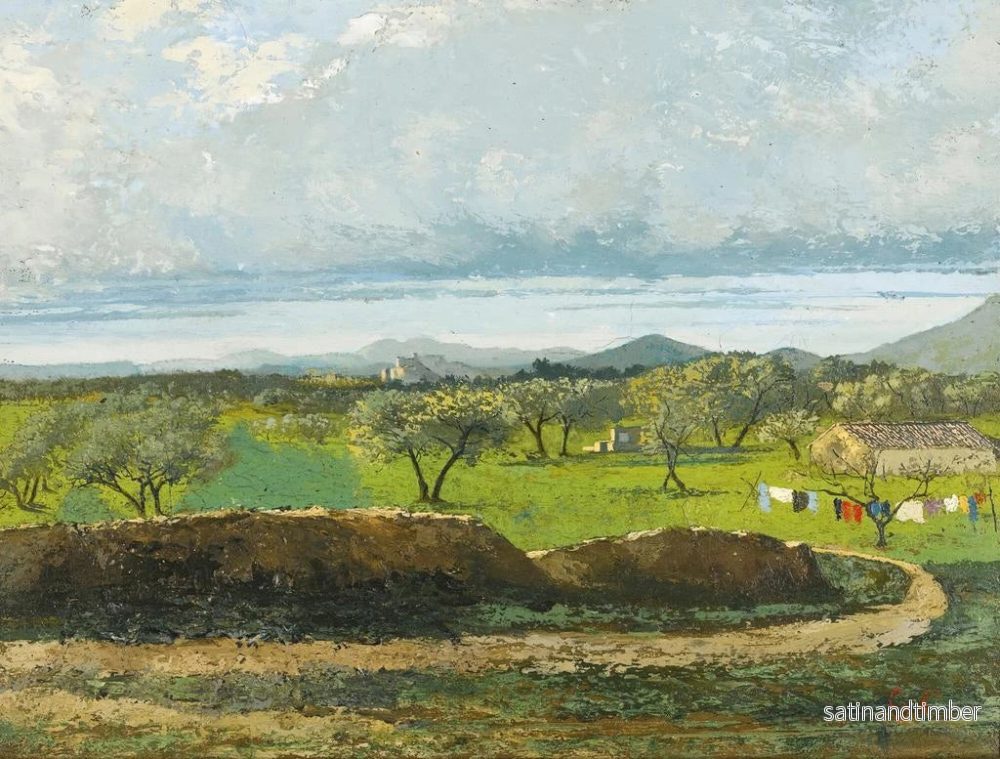 Reproduktion av målningen Landskap med vägg och fruktträdgård - Gustave Courbet - Bild 2