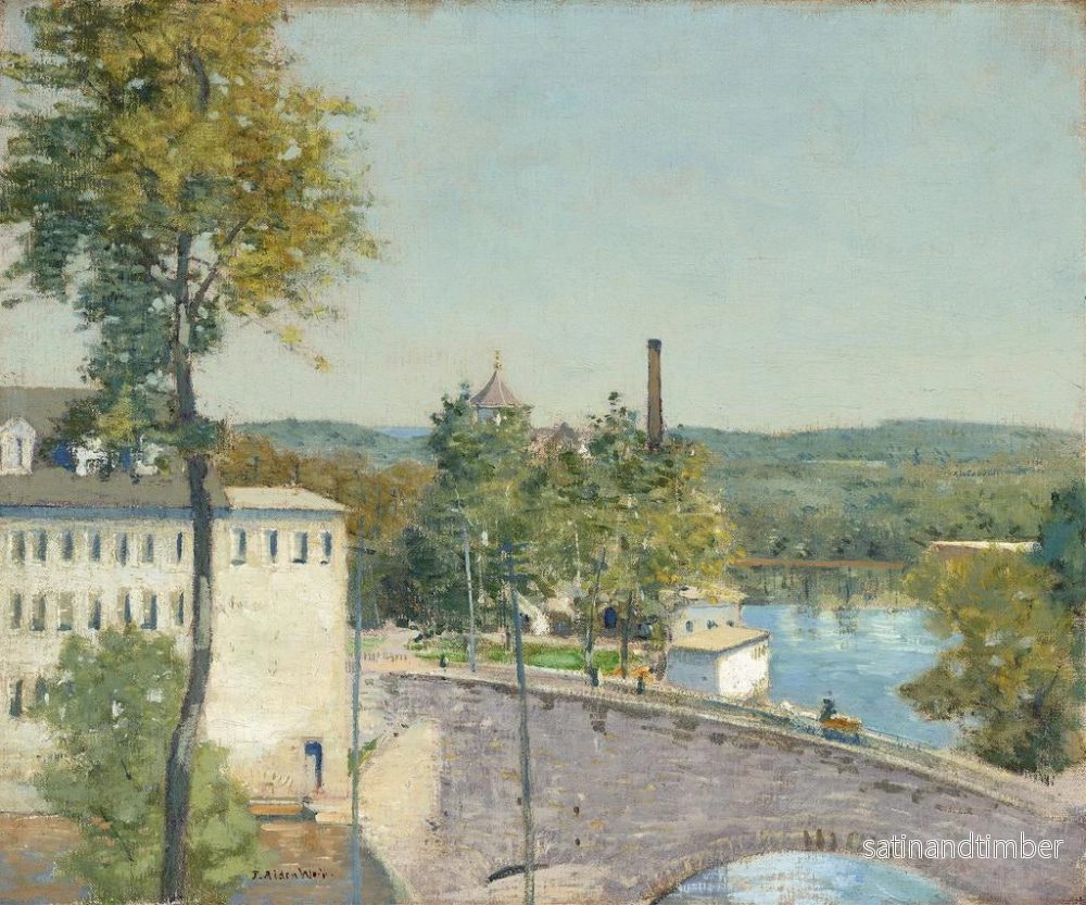 Reproduktion av målningen Moulins de la US Thread Company, Willimantic, Connecticut - Julian Alden Weir - Bild 2