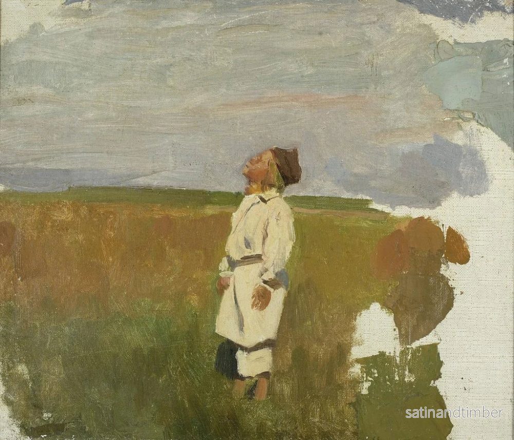Reproduktion av målningen Studie för storkar, pojke herde - Józef Chełmoński - Bild 2