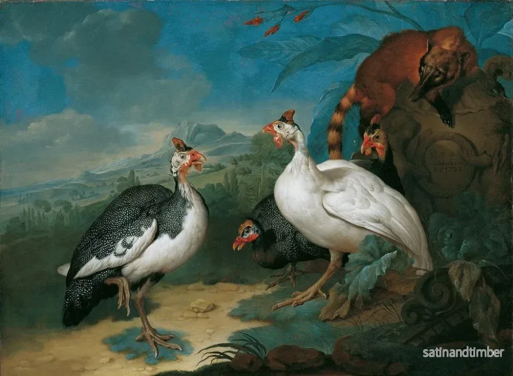 Reproduktion av målningen Perlhühner och Nasenbrüche - Philipp Ferdinand de Hamilton - Bild 2