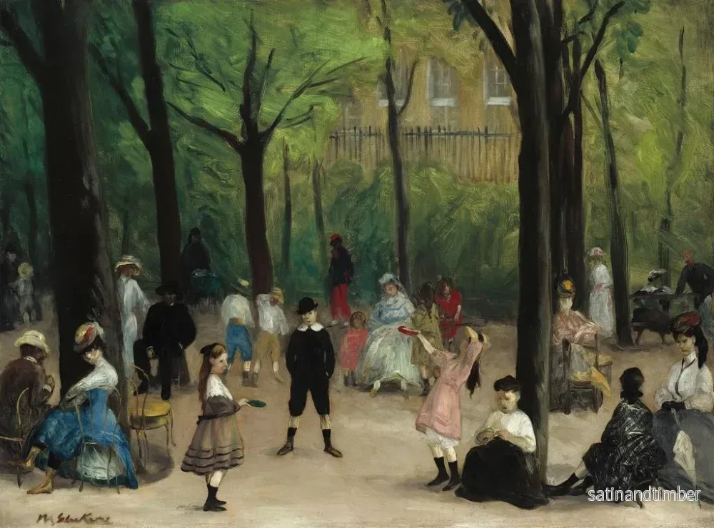 Reproduktion av målningen av Jardins du Luxembourg - William James Glackens - Bild 2