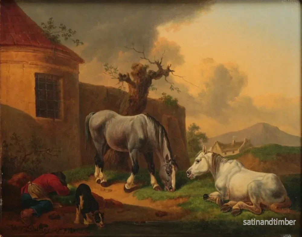 Reproduktion av målningen Hästar - Johann Baptist Dallinger von Dalling - Bild 2