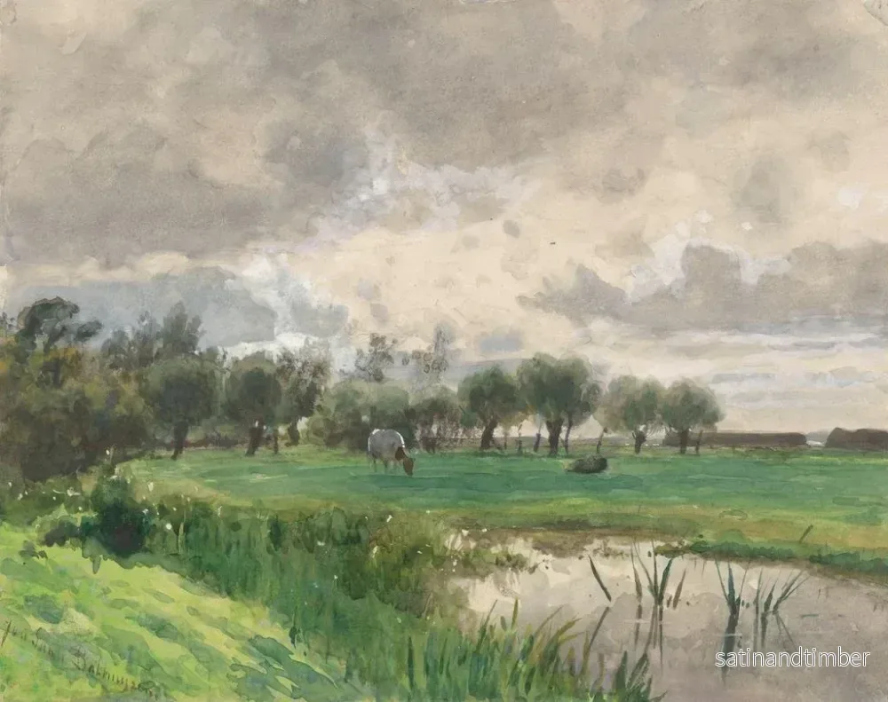 Reproduktion av målningen Vache paissant dans un pré - Julius Jacobus van de Sande Bakhuyzen - Bild 2