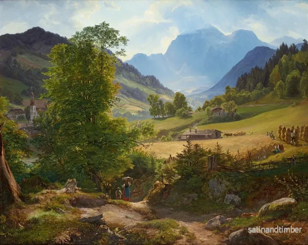 Reproduktion av målningen La Ramsau nära Berchtesgaden - Friedrich Loos - Bild 2