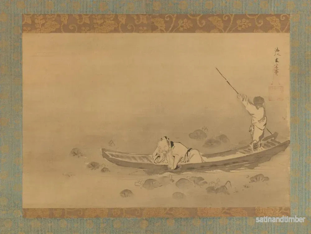 Reproduktion av målningen Zhou Maoshu beundrar lotusblommor - Kaihō Yūsetsu - Bild 2