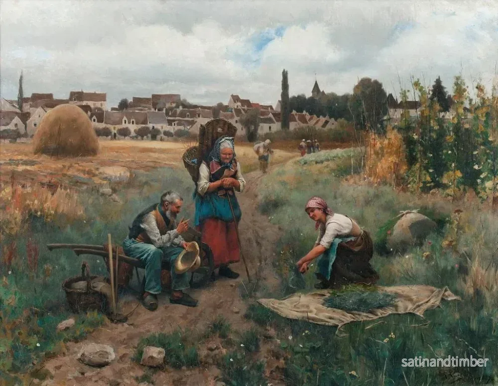Reproduktion av målningen Ett ögonblick av vila - Daniel Ridgway Knight - Bild 2