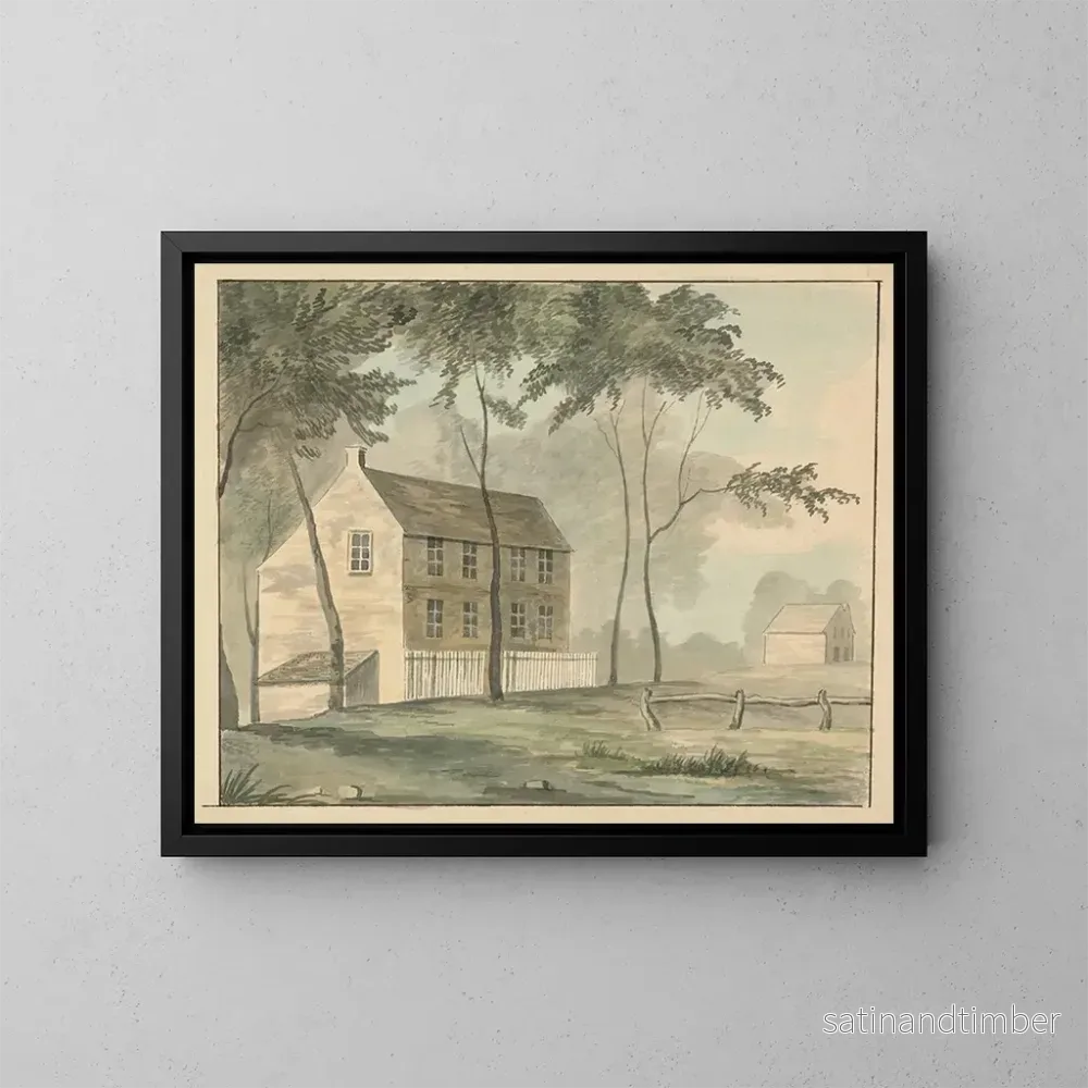 Reproduktion av målningen av ett lantligt hus - Edward Francis Burney