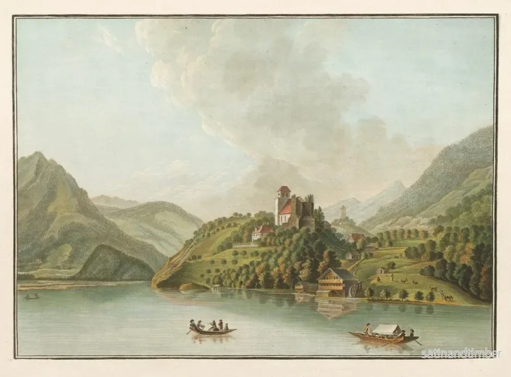 Reproduktion av målningen Vue de Rinkenberg sur le lac de Brienz - Caspar Wolf - Bild 2
